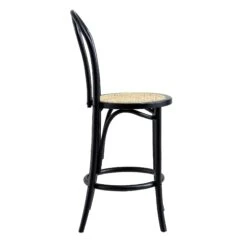 Camille Elm Wood And Rattan Bentwood Counter Stool, Black 13 Camille Elm Wood And Rattan Bentwood Counter Stool, Black -Daals BCH 003 BLACK WB3