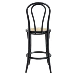 Camille Elm Wood And Rattan Bentwood Counter Stool, Black 15 Camille Elm Wood And Rattan Bentwood Counter Stool, Black -Daals BCH 003 BLACK WB5