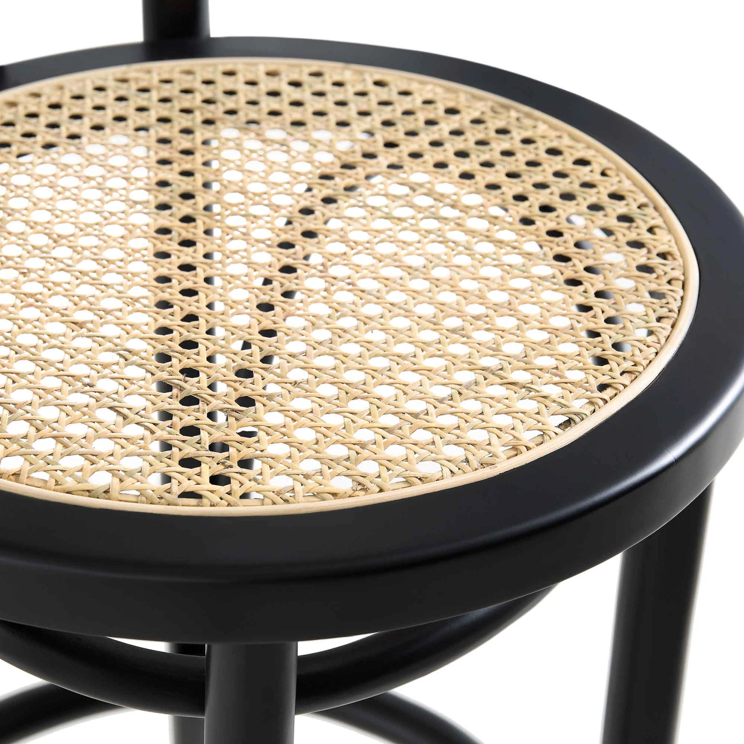 Camille Elm Wood And Rattan Bentwood Counter Stool, Black 9 Camille Elm Wood And Rattan Bentwood Counter Stool, Black - Image 9