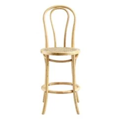 Camille Elm Wood And Rattan Bentwood Counter Stool, Natural 11 Camille Elm Wood And Rattan Bentwood Counter Stool, Natural -Daals BCH 003 NAT WB2