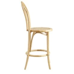 Camille Elm Wood And Rattan Bentwood Counter Stool, Natural 13 Camille Elm Wood And Rattan Bentwood Counter Stool, Natural -Daals BCH 003 NAT WB3