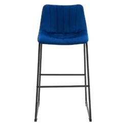 Sutton Set Of 2 Barstools With Fluted Back (Blue Velvet) -Daals BCH 2099 BLUE VEL 2P WB2