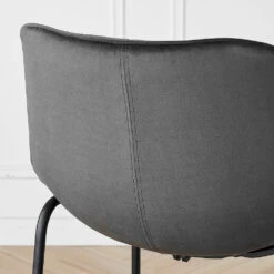 Sutton Set Of 2 Barstools With Fluted Back (Grey Velvet) -Daals BCH 2099 GREY VEL 2P scene2