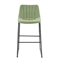 Sutton Set Of 2 Barstools With Fluted Back (Sage Green Velvet) -Daals BCH 2099 SAGE VEL 2P WB3