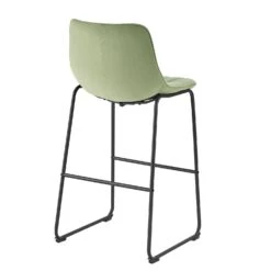 Sutton Set Of 2 Barstools With Fluted Back (Sage Green Velvet) -Daals BCH 2099 SAGE VEL 2P WB5