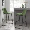 Sutton Set Of 2 Barstools With Fluted Back (Sage Green Velvet)