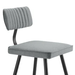 Charlecote Set Of 2 Light Grey Fabric Upholstered Bar Stools -Daals BCH 2127 LIGHTGREY FAB 2P detail1