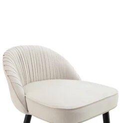 Miyae Set Of 2 Pleated Champagne Beige Velvet Upholstered Counter Stools -Daals BCH 2148 CHAMP VEL 2P detail1