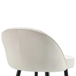 Miyae Set Of 2 Pleated Champagne Beige Velvet Upholstered Counter Stools -Daals BCH 2148 CHAMP VEL 2P detail2