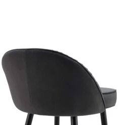 Miyae Set Of 2 Pleated Charcoal Velvet Upholstered Counter Stools -Daals BCH 2148 CHARCOAL VEL 2P detail2