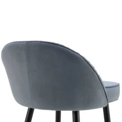 Miyae Set Of 2 Pleated Light Grey Velvet Upholstered Counter Stools -Daals BCH 2148 LIGHTGREY VEL 2P detail2