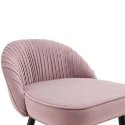 Miyae Set Of 2 Pleated Pale Pink Velvet Upholstered Counter Stools -Daals BCH 2148 PINK VEL 2P detail1