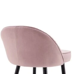 Miyae Set Of 2 Pleated Pale Pink Velvet Upholstered Counter Stools -Daals BCH 2148 PINK VEL 2P detail2