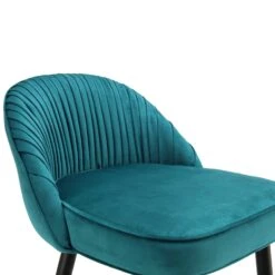Miyae Set Of 2 Pleated Teal Velvet Upholstered Counter Stools -Daals BCH 2148 TEAL VEL 2P detail1
