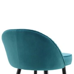 Miyae Set Of 2 Pleated Teal Velvet Upholstered Counter Stools -Daals BCH 2148 TEAL VEL 2P detail2
