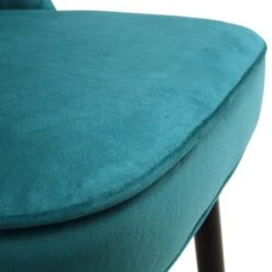Miyae Set Of 2 Pleated Teal Velvet Upholstered Counter Stools -Daals BCH 2148 TEAL VEL 2P detail4