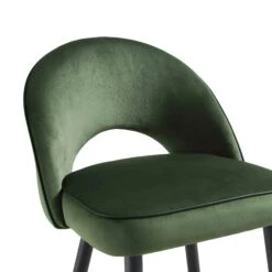 Oakley Set Of 2 Dark Green Velvet Upholstered Counter Stools With Contrast Piping -Daals BCH 2155 DARKGREEN VEL 2P detail1
