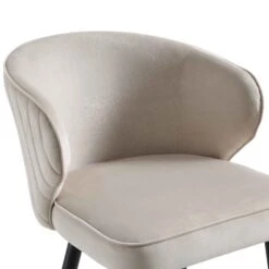 Langham Set Of 2 Champagne Velvet Upholstered Carver Counter Stools -Daals BCH 2170 CHAMP VEL 2P detail1