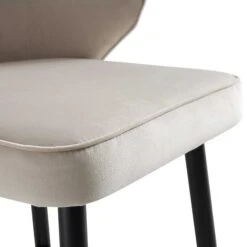 Langham Set Of 2 Champagne Velvet Upholstered Carver Counter Stools -Daals BCH 2170 CHAMP VEL 2P detail2