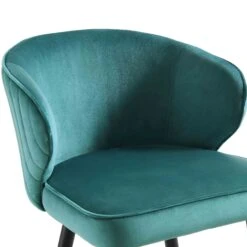 Langham Set Of 2 Teal Velvet Upholstered Carver Counter Stools -Daals BCH 2170 TEAL VEL 2P detail1