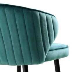 Langham Set Of 2 Teal Velvet Upholstered Carver Counter Stools -Daals BCH 2170 TEAL VEL 2P detail3