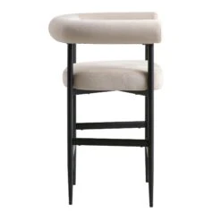 Fulbourn Champagne Velvet Counter Stool With Black Legs -Daals BCH 2171 CHAMP VEL BLACK WB3