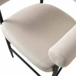 Fulbourn Champagne Velvet Counter Stool With Black Legs -Daals BCH 2171 CHAMP VEL BLACK detail2