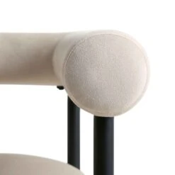 Fulbourn Champagne Velvet Counter Stool With Black Legs -Daals BCH 2171 CHAMP VEL BLACK detail3