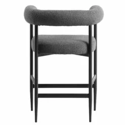 Fulbourn Charcoal Boucle Counter Stool With Black Metal Legs -Daals BCH 2171 CHARCOAL BOUCLE BLACK WB5