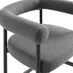 Fulbourn Charcoal Boucle Counter Stool With Black Metal Legs -Daals BCH 2171 CHARCOAL BOUCLE BLACK detail1
