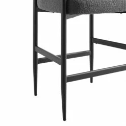 Fulbourn Charcoal Boucle Counter Stool With Black Metal Legs -Daals BCH 2171 CHARCOAL BOUCLE BLACK detail4