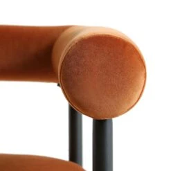 Fulbourn Rust Velvet Counter Stool With Black Legs -Daals BCH 2171 RUST VEL BLACK detail3