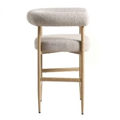 Fulbourn Taupe Boucle Counter Stool With Natural Wood Effect Legs -Daals BCH 2171 TAUPE BOUCLE NAT WB3