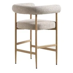 Fulbourn Taupe Boucle Counter Stool With Natural Wood Effect Legs -Daals BCH 2171 TAUPE BOUCLE NAT WB4
