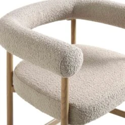 Fulbourn Taupe Boucle Counter Stool With Natural Wood Effect Legs -Daals BCH 2171 TAUPE BOUCLE NAT detail1