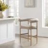 Fulbourn Taupe Boucle Counter Stool With Natural Wood Effect Legs