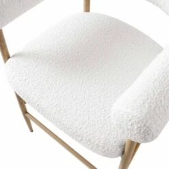 Fulbourn White Boucle Counter Stool With Natural Wood Effect Legs -Daals BCH 2171 WHITE BOUCLE NAT detail2