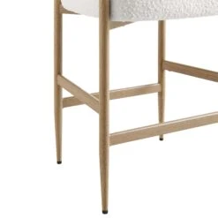 Fulbourn White Boucle Counter Stool With Natural Wood Effect Legs -Daals BCH 2171 WHITE BOUCLE NAT detail4