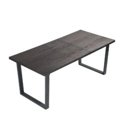 BERN 6-8 Seater Dark Oak Extending Dining Table With Metal Legs -Daals BSD 002 WALNUT WB1