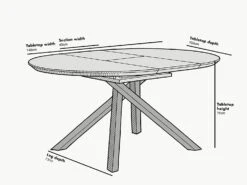 Grenchen Round To Oval 4 To 6-Seater White High Gloss Extendable Dining Table 13 Grenchen Round To Oval 4 To 6-Seater White High Gloss Extendable Dining Table -Daals BSD 008 CHART