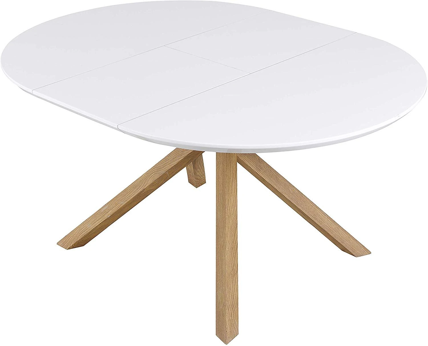 Grenchen Round To Oval 4 To 6-Seater White High Gloss Extendable Dining Table 3 Grenchen Round To Oval 4 To 6-Seater White High Gloss Extendable Dining Table - Image 3