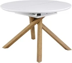 Grenchen Round To Oval 4 To 6-Seater White High Gloss Extendable Dining Table 12 Grenchen Round To Oval 4 To 6-Seater White High Gloss Extendable Dining Table -Daals BSD 008 WHITE WB2