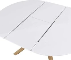 Grenchen Round To Oval 4 To 6-Seater White High Gloss Extendable Dining Table 14 Grenchen Round To Oval 4 To 6-Seater White High Gloss Extendable Dining Table -Daals BSD 008 WHITE detail1