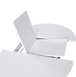 Grenchen Round To Oval 4 To 6-Seater White High Gloss Extendable Dining Table 15 Grenchen Round To Oval 4 To 6-Seater White High Gloss Extendable Dining Table -Daals BSD 008 WHITE detail2