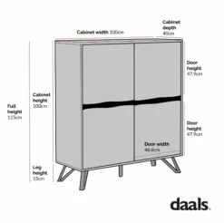 Weston Oak Effect 4 Door Cabinet -Daals BSD 078 CHART