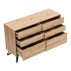 Weston Oak Effect 6 Drawer Chest Of Drawers -Daals BSD 080 OAK WB3