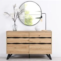 Weston Oak Effect 6 Drawer Chest Of Drawers -Daals BSD 080 OAK scene3