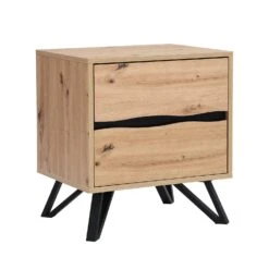 Weston Oak Effect 2 Drawer Bedside Table -Daals BSD 081 OAK WB1