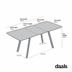 Weston Oak Effect Extendable 6-8 Seater Dining Table -Daals BSD 082 CHART