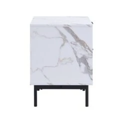 Aspen Oak And Marble Effect 2-Drawer Bedside Table -Daals BSD 086 WB3